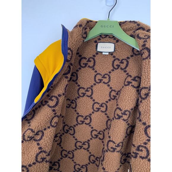 NWT Gucci two-tone Technical jersey jacket Navy Yellow Size S - Picture 7 of 16